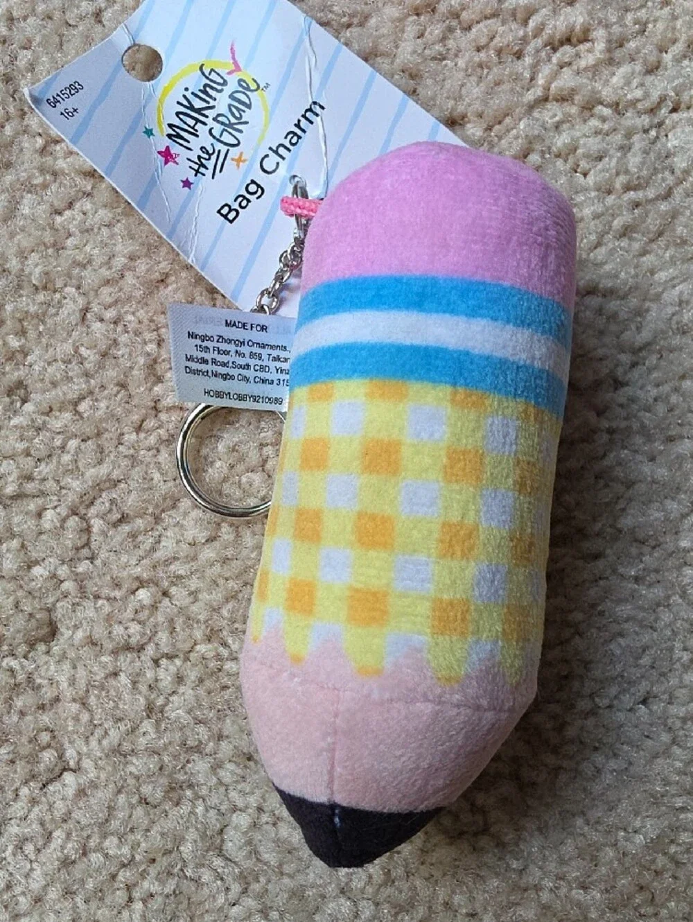 Hobby Lobby Pink Apple Lanyard with Pastel Pencil Bag Charm Set